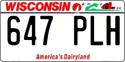 WI license plate 647PLH