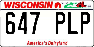 WI license plate 647PLP