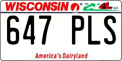 WI license plate 647PLS