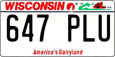 WI license plate 647PLU