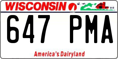 WI license plate 647PMA