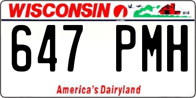 WI license plate 647PMH