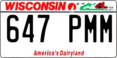 WI license plate 647PMM