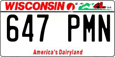 WI license plate 647PMN