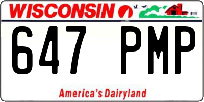 WI license plate 647PMP