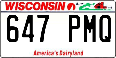 WI license plate 647PMQ