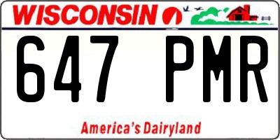 WI license plate 647PMR