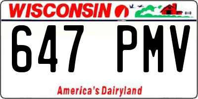 WI license plate 647PMV
