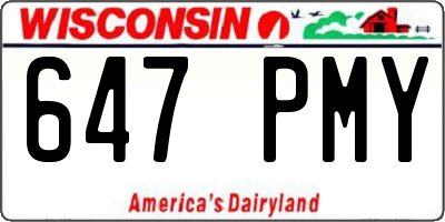 WI license plate 647PMY