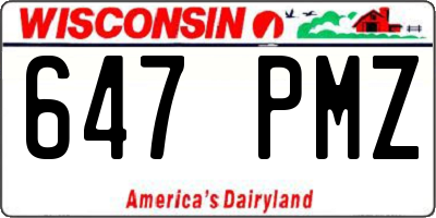 WI license plate 647PMZ