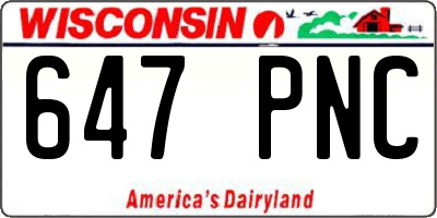 WI license plate 647PNC