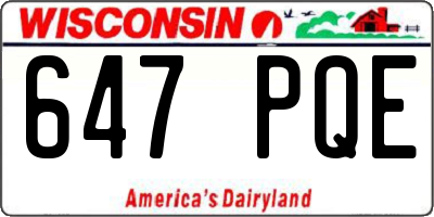 WI license plate 647PQE