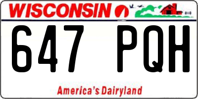 WI license plate 647PQH