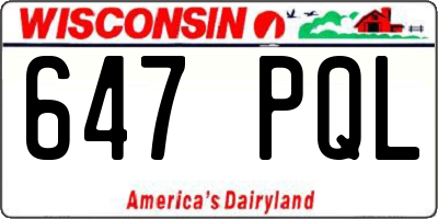WI license plate 647PQL