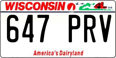 WI license plate 647PRV