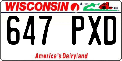 WI license plate 647PXD