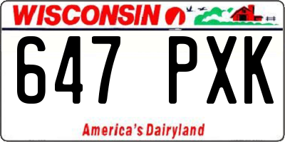WI license plate 647PXK