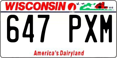 WI license plate 647PXM