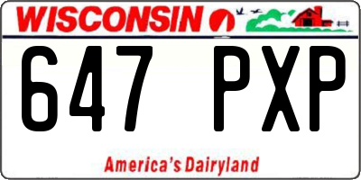WI license plate 647PXP