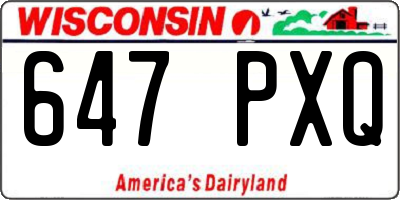 WI license plate 647PXQ
