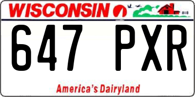 WI license plate 647PXR