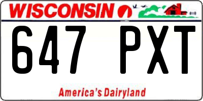 WI license plate 647PXT