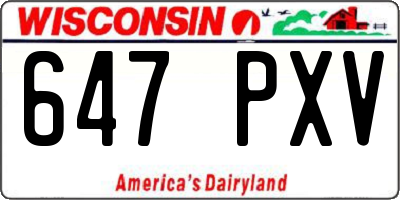 WI license plate 647PXV