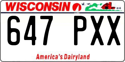 WI license plate 647PXX