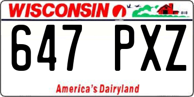 WI license plate 647PXZ