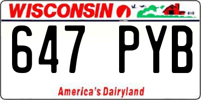 WI license plate 647PYB