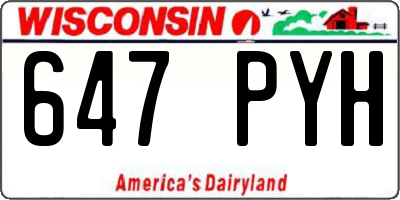 WI license plate 647PYH