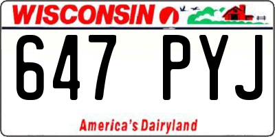 WI license plate 647PYJ