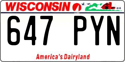 WI license plate 647PYN