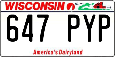 WI license plate 647PYP