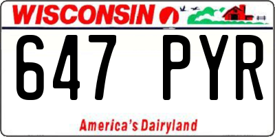 WI license plate 647PYR