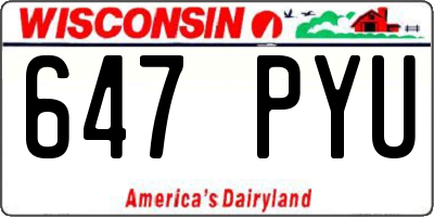 WI license plate 647PYU