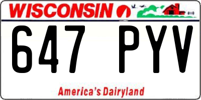 WI license plate 647PYV