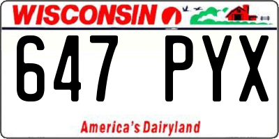 WI license plate 647PYX