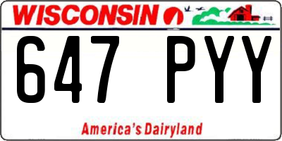 WI license plate 647PYY