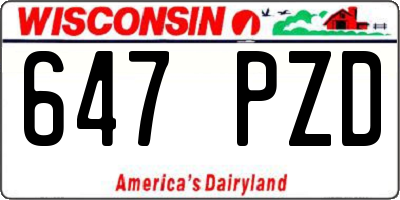 WI license plate 647PZD