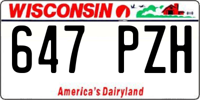 WI license plate 647PZH
