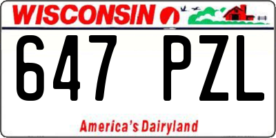 WI license plate 647PZL