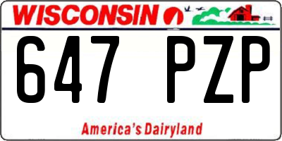WI license plate 647PZP