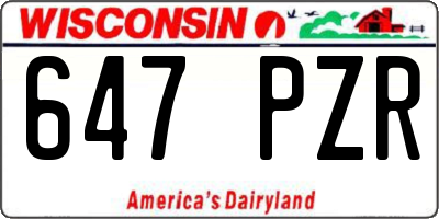 WI license plate 647PZR