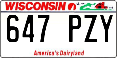 WI license plate 647PZY