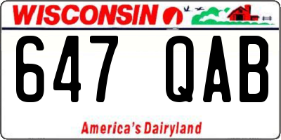 WI license plate 647QAB