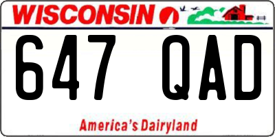 WI license plate 647QAD