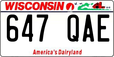 WI license plate 647QAE
