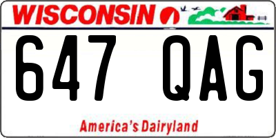 WI license plate 647QAG