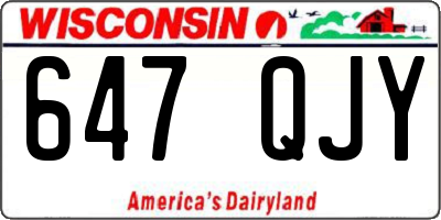WI license plate 647QJY